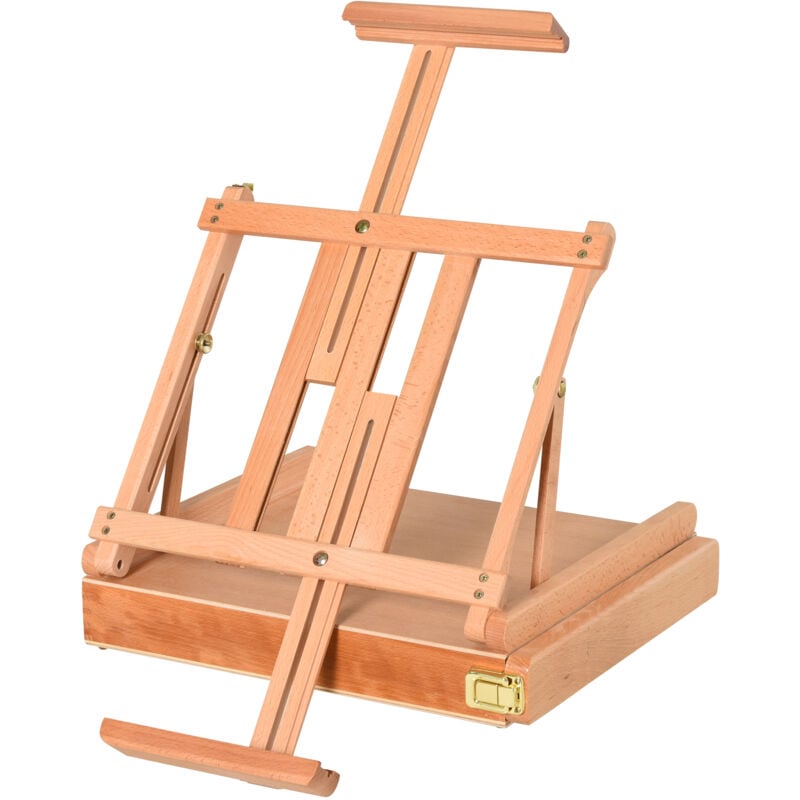 foto del prodotto cavalletto da tavolo ad altezza regolabile con cassetto inferiore - homcom