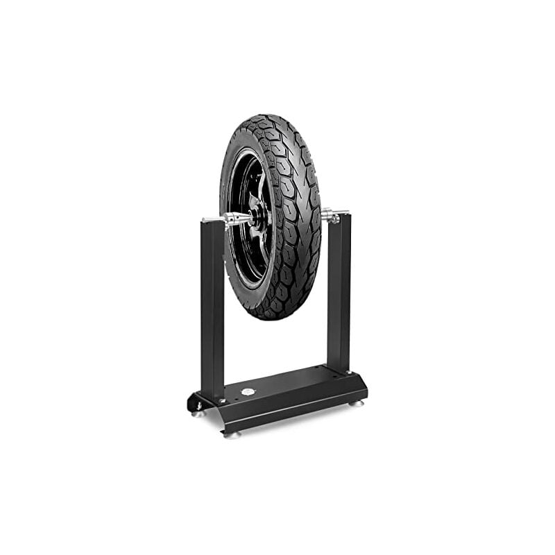 foto del prodotto cavalletto equilibratrice per ruote moto dispositivo di equilibratura con coni regolabili equilibratrice pneumatici cavalletto centraruote