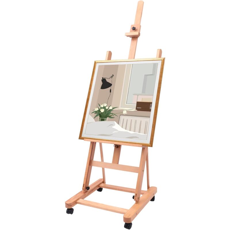 foto del prodotto cavalletto grande in legno di faggio regolabile in altezza cavalletto in legno di faggio per pittura artistica pubblicit esterna per tele fino a