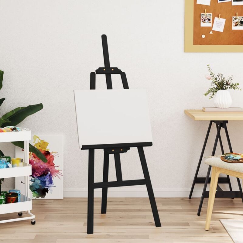 foto del prodotto cavalletto nero 53,5x95x127 cm in legno massello di pino vidaxl