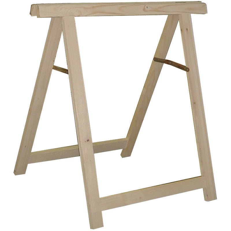 foto del prodotto cavalletto pieghevole in legno di abete grezzo h 75 cm