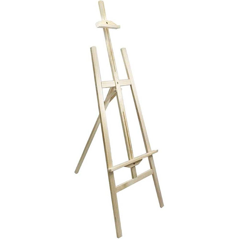 foto del prodotto cavalletto pittorico in legno leggero inclinabile altezza 165 cm per pittura o esposizione di tele quadri e foto arredo casa
