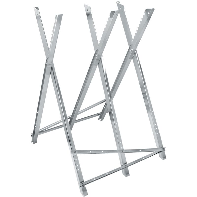 foto del prodotto cavalletto taglialegna in acciaio zincato supporto pieghevole zincato per legna supporto motosega 83x74,5x84,5 cm materiale di montaggio stand per