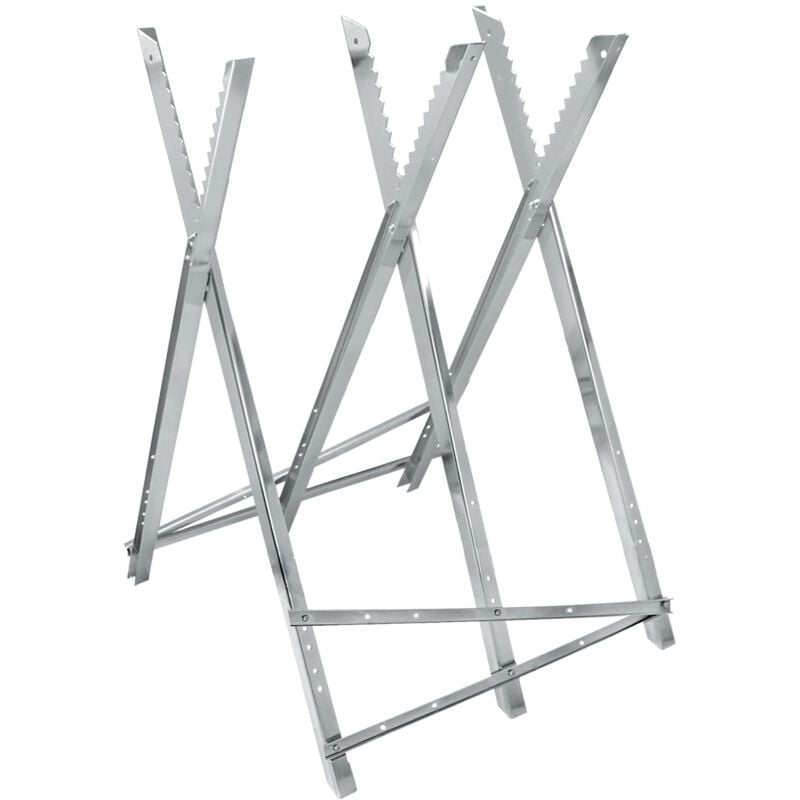 foto del prodotto cavalletto taglialegna in acciaio zincato supporto pieghevole zincato per legna supporto motosega 83x74,5x84,5 cm + materiale di montaggio stand per sega - ecd germany