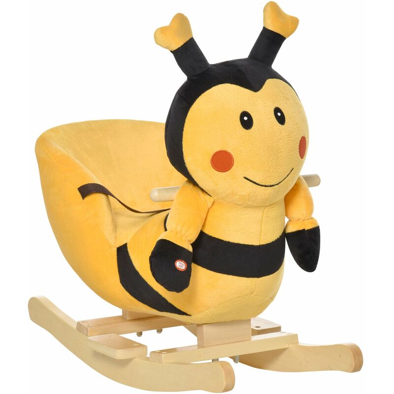 foto del prodotto cavallo a dondolo per bambini in legno ape giallo e nero
