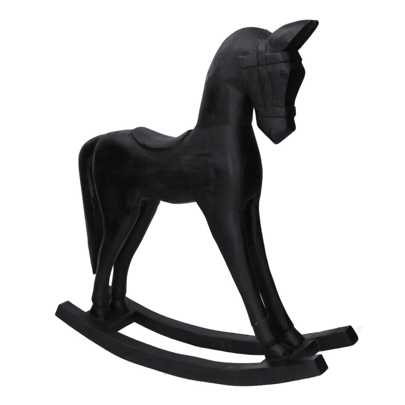 foto del prodotto cavallo legno nero cm 36x9h39