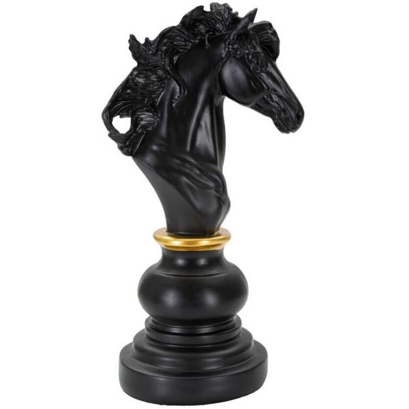 foto del prodotto cavallo nero e oro cm 14x11x27
