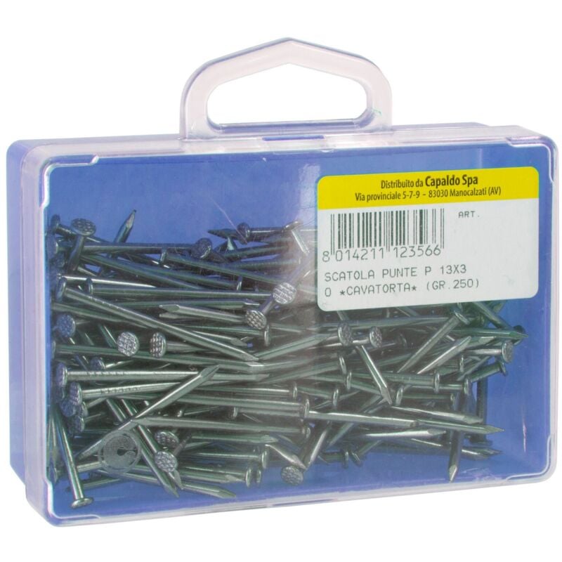 foto del prodotto cavatorta - 250 gr di chiodi chiodo testa gruppino ferro 1,3x25 mm punte semenze