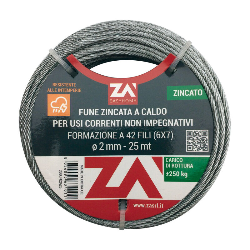 foto del prodotto cavetto acciaio 49f con anima acciaio d.2,4 mt 9