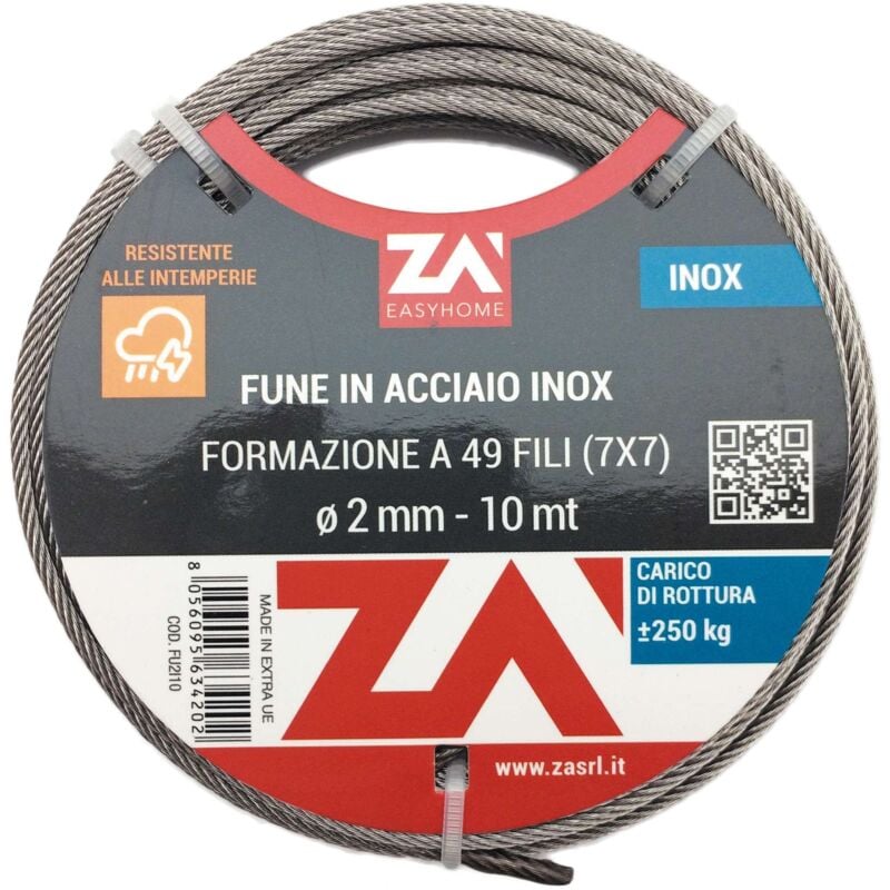 foto del prodotto cavetto acciaio inox 49f d 6 mm 10 m