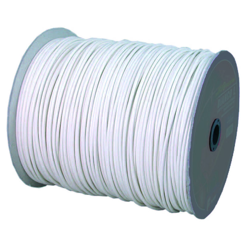 foto del prodotto cavetto acciaio ottonato rivestito in pvc bianco mm.6 in rotoli da mt.350