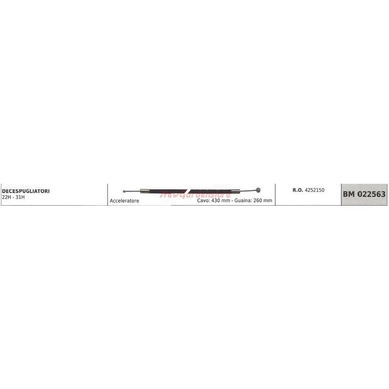foto del prodotto cavo acceleratore ggp per decespugliatore 22h 31h 022563