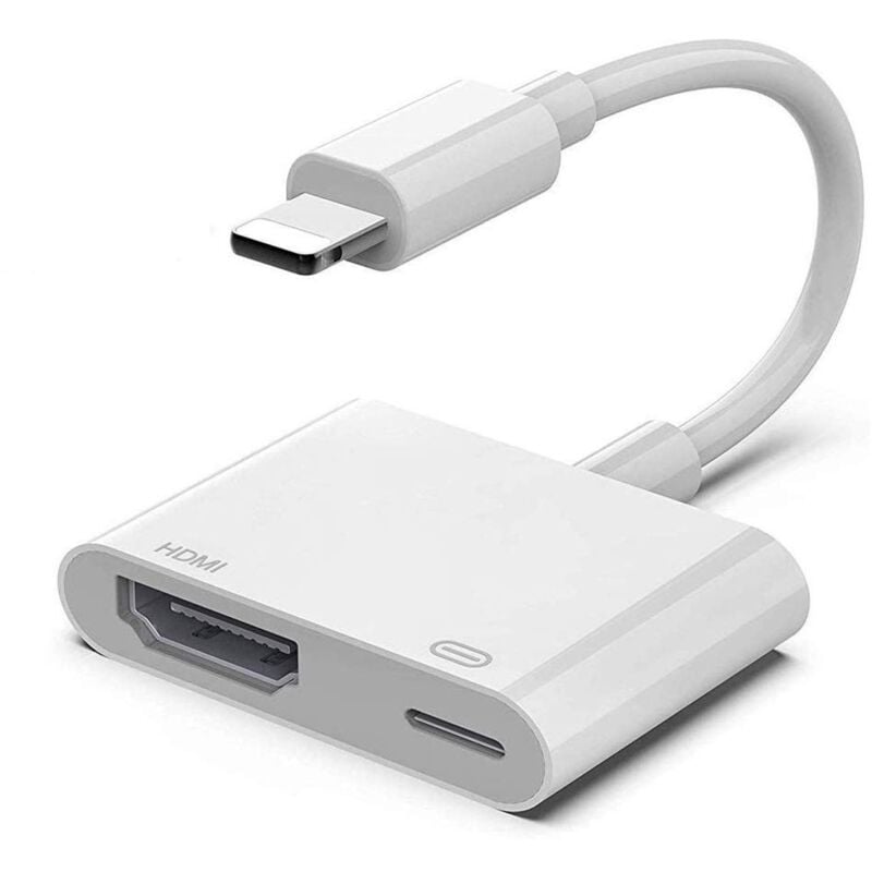 foto del prodotto cavo adattatore compatibile con iphone a hdmi, adattatore av digitale, connettore tv hd 1080p compatibile con iphone 14 pro xs max xr x 8 7 6 6s