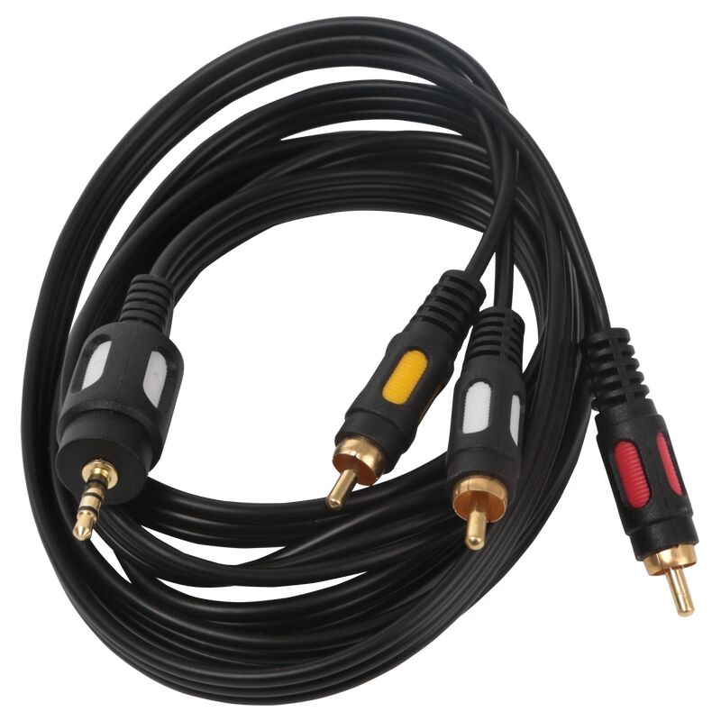 foto del prodotto cavo adattatore da jack 3,5mm audio video a 3 rca maschio 1,8m aigostar
