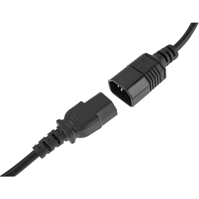 foto del prodotto cavo alimentazione nero c14 c13 l 1,8 m h05vv f 3g1,00 mm 