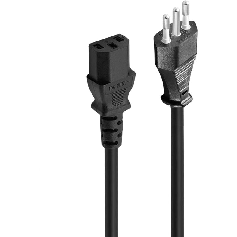 foto del prodotto cavo alimentazione spina italiana 10a a vde iec c13, 1.8 mt, cavo h05vv f 3g, nero italia ewent