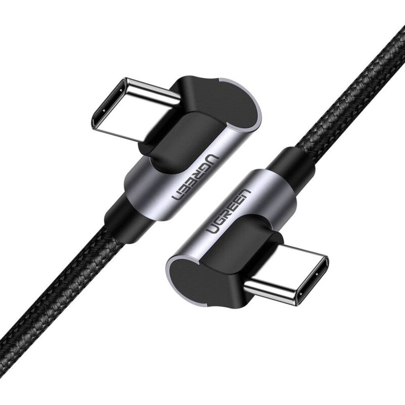 foto del prodotto cavo angolato con spina laterale usb c a usb c quick charge 1 m grigio