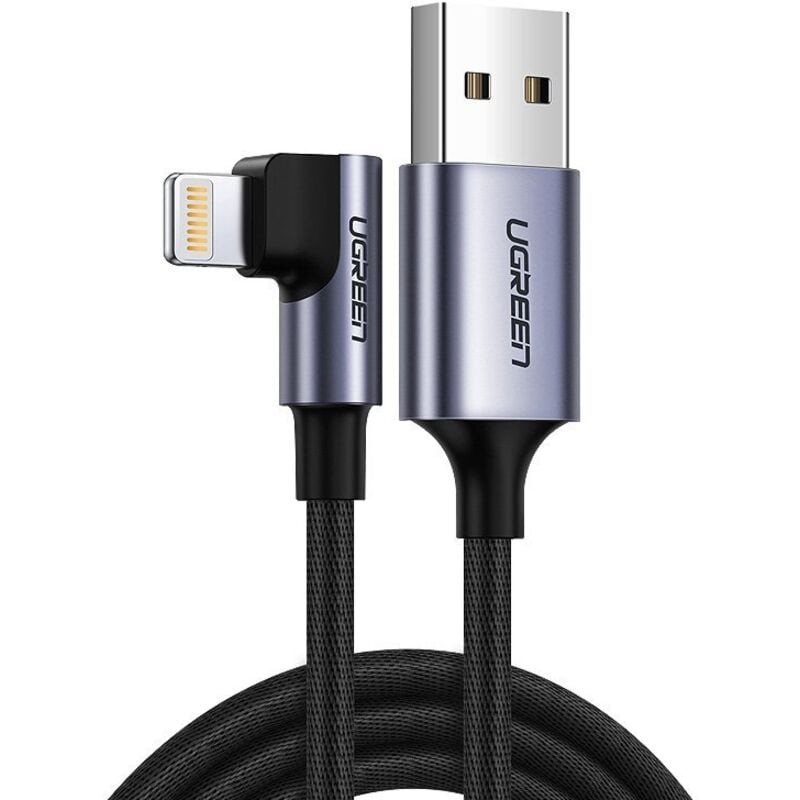 foto del prodotto cavo angolato per iphone usb - lightning mfi 2.4a 1 m nero
