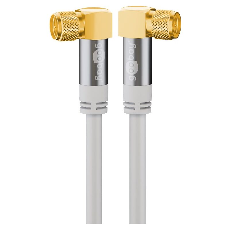 foto del prodotto cavo antenna sat 135 db , 4x schermato, placcato oro, spina f 90 spina f 90 . lunghezza del cavo 10 m