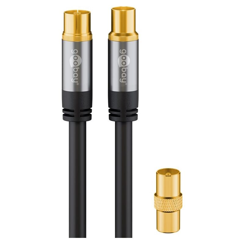 foto del prodotto cavo antenna tv 135 db , 4x schermato, placcato oro, presa coassiale spina coassiale. lunghezza del cavo 10 m