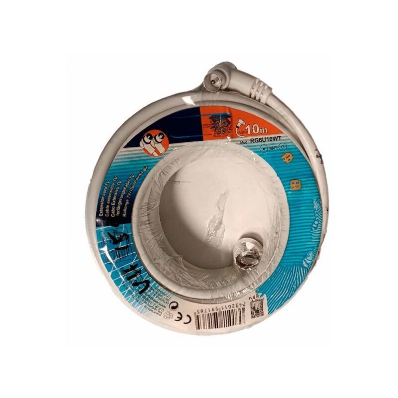 foto del prodotto cavo antenna tv coassiale maschio femmina 10 metri angolo retto