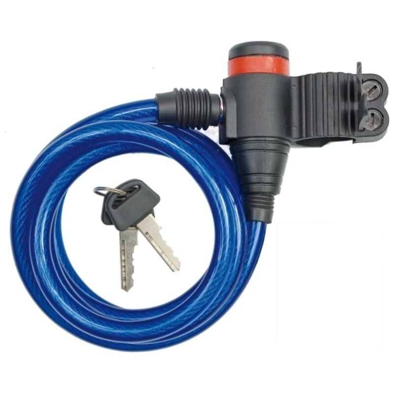 foto del prodotto cavo antifurto a spirale per bicicletta 120cm x 8mm 77833 vorel