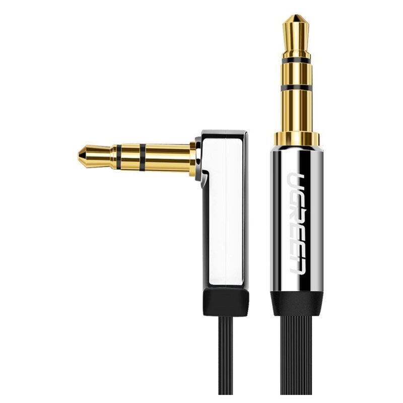 foto del prodotto cavo audio aux con cavo piatto ugreen mini jack da 3,5 mm, 2 m, argento 10599 