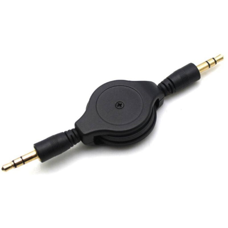 foto del prodotto cavo audio con jack aux 3,5 mm retrattile retraibile avvolgibile maschio maschio trade shop traesio