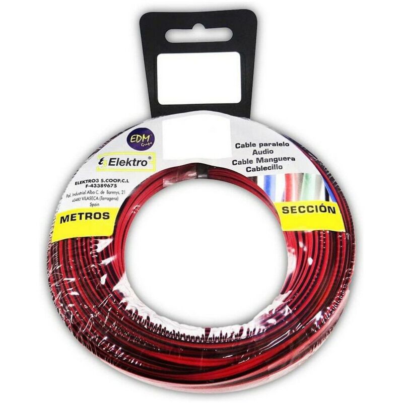 foto del prodotto cavo audio edm 28041 nero rosso rosso nero 2 x 0,75 mm 15 m