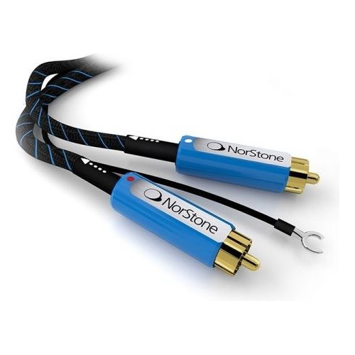 foto del prodotto cavo audio skye rca 100 black e blue 1m