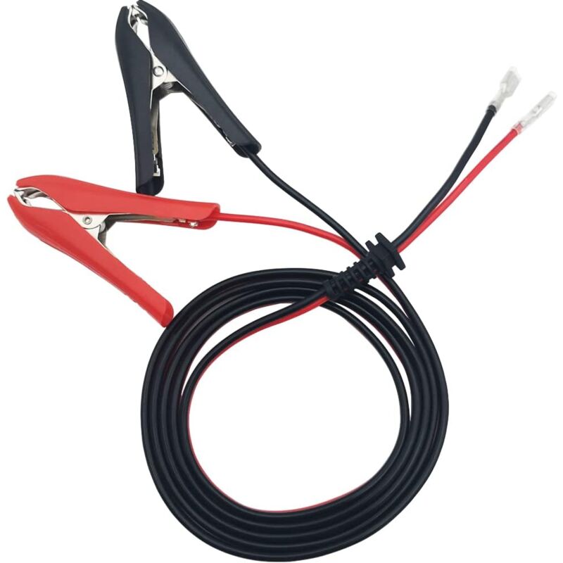foto del prodotto cavo batteria 12v 24v, morsetto batteria auto, morsetti a coccodrillo e terminale di cablaggio a testa singola 1,8 m, 18 awg 