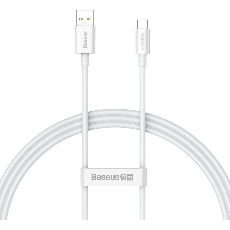 foto del prodotto cavo bianco da usb a a usb c 65w supervooc serie superior da 1 m