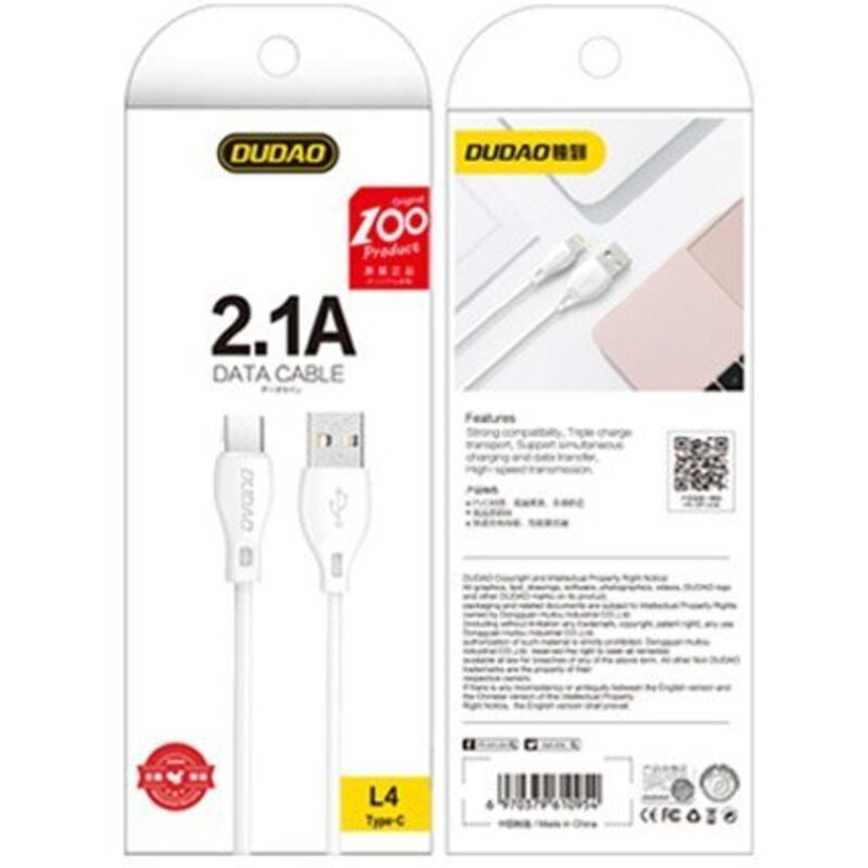 foto del prodotto cavo bianco usb - usb-c 2.1a da 1 m