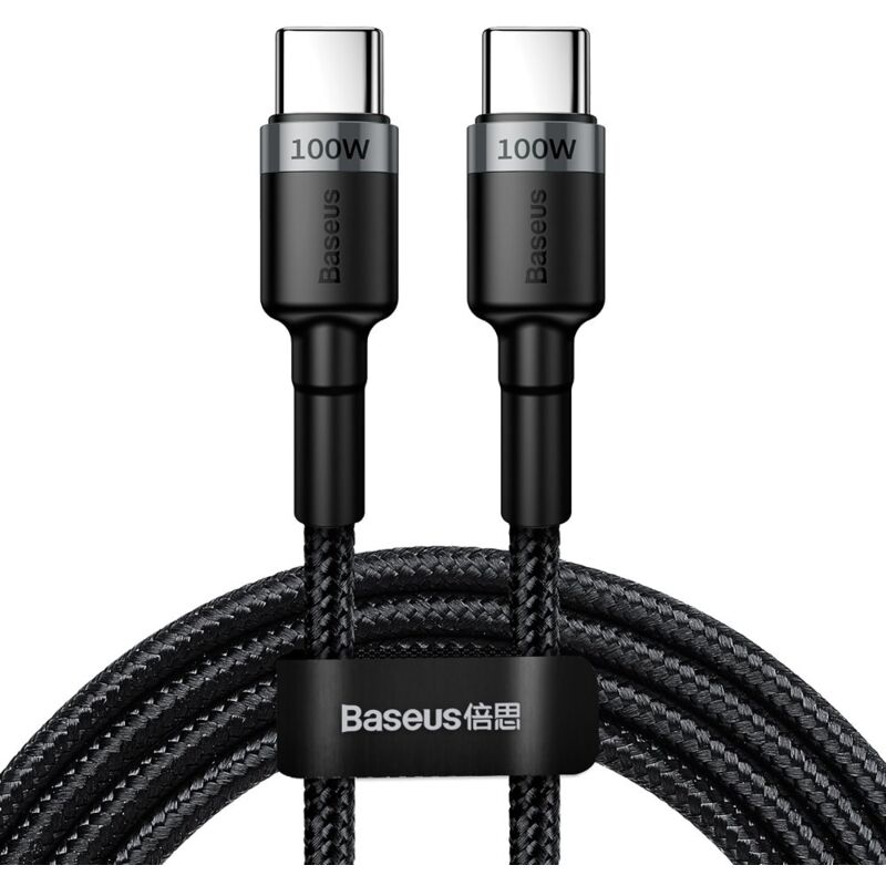 foto del prodotto cavo cafule in nylon usb c power delivery 2.0 100w 20v 5a 2m grigio