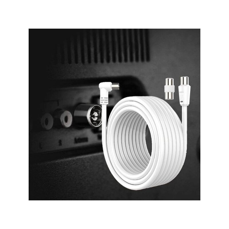foto del prodotto cavo coassiale antenna tv con connettore dritto maschio maschio adattatore femmina femmina incluso 10m supporta hd uhd 4k hdtv