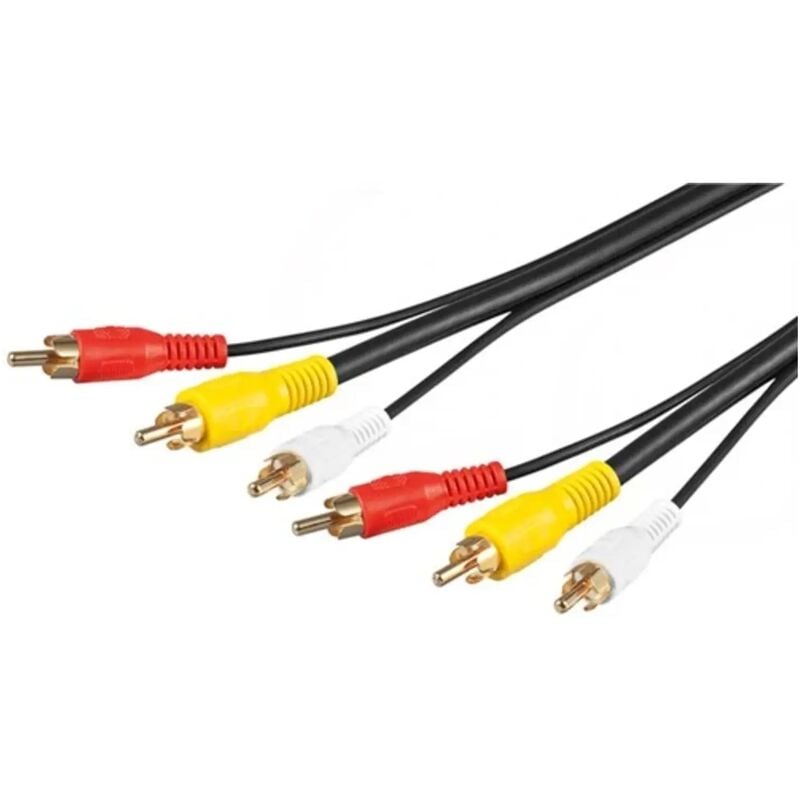 foto del prodotto cavo collegamento audio video composito 3 rca video rg 59 15 mt