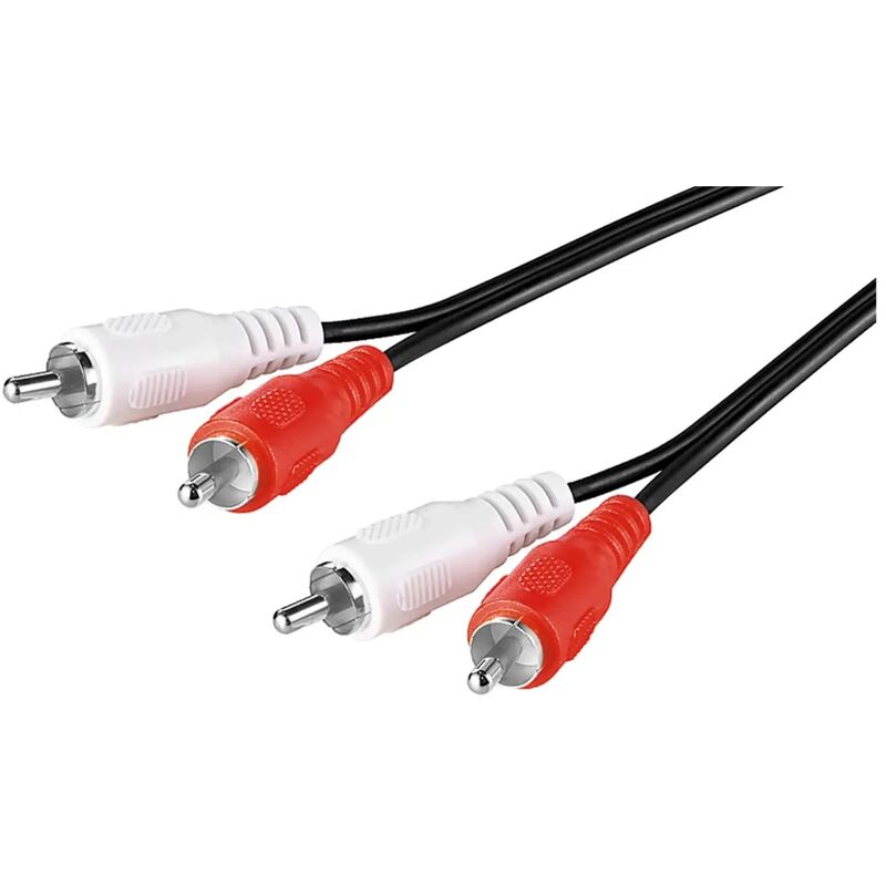 foto del prodotto cavo collegamento stereo audio 2 x spina rca nero 1,5 mt