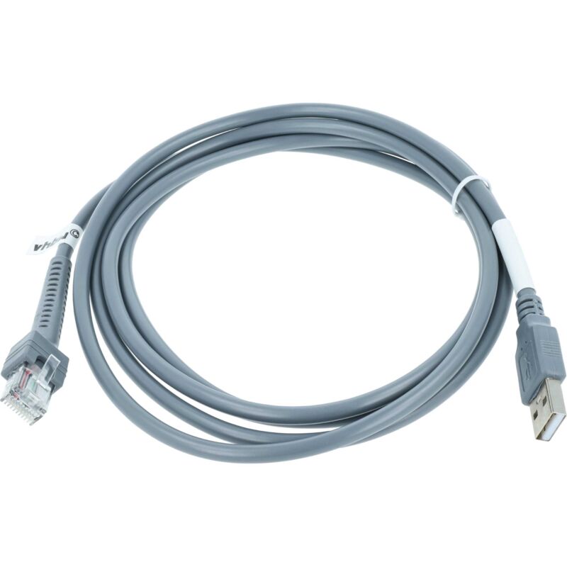 foto del prodotto cavo dati da spina usb 2.0 a spina rj45 compatibile con datalogic gryphon gd4100, gd4130, gbt4100 lettore codici a barre - cavo, 2 m grigio - vhbw