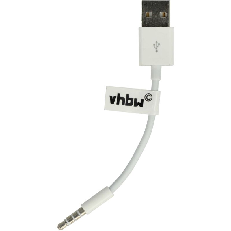 foto del prodotto cavo dati usb da tipo a a lettore mp3 cavo di ricarica compatibile con apple ipod shuffle 3g, 2g lettore mp3 bianco, 10 cm vhbw