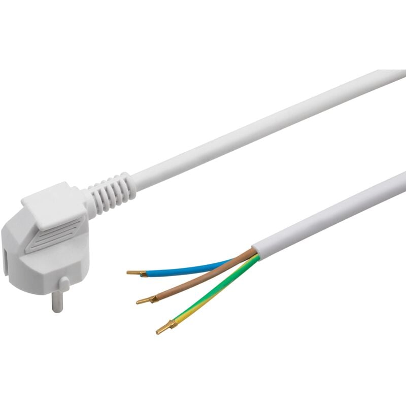 foto del prodotto cavo di alimentazione con contatto di protezione 5 metri bianco cavo in plastica h05vv f3g1,5 3 fili ip20 cavo di collegamento materiale