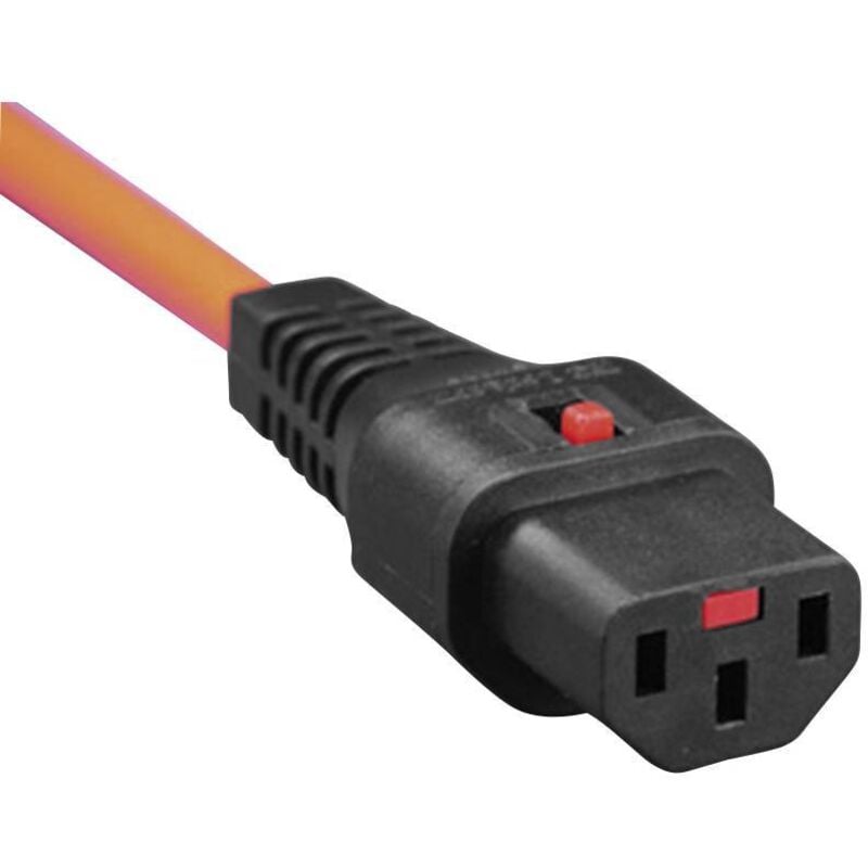 foto del prodotto cavo di alimentazione iec presa iec c13 spina schuko angolata nero, arancione 3.00 m 1 pz. kash