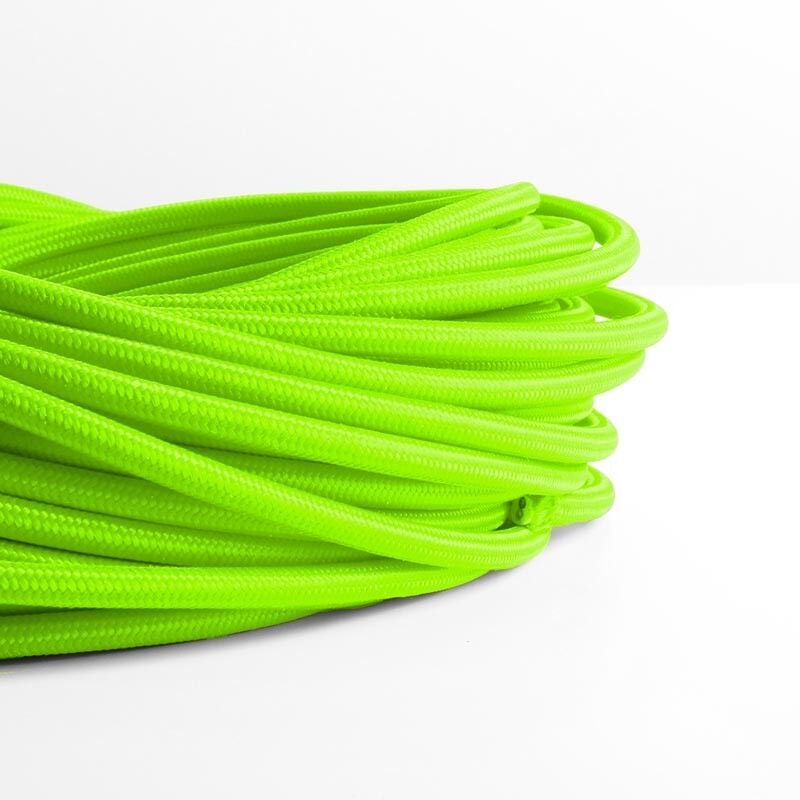 foto del prodotto cavo di alimentazione rotondo rivestito in cotone verde agrumi