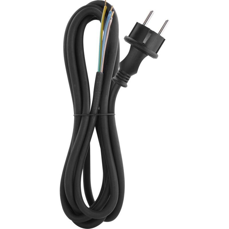 foto del prodotto cavo di collegamento in gomma, 3 m, per carichi meccanici elevati, schuko, 3 x 1,5 mm2, h07rn f neoprene, nero emos
