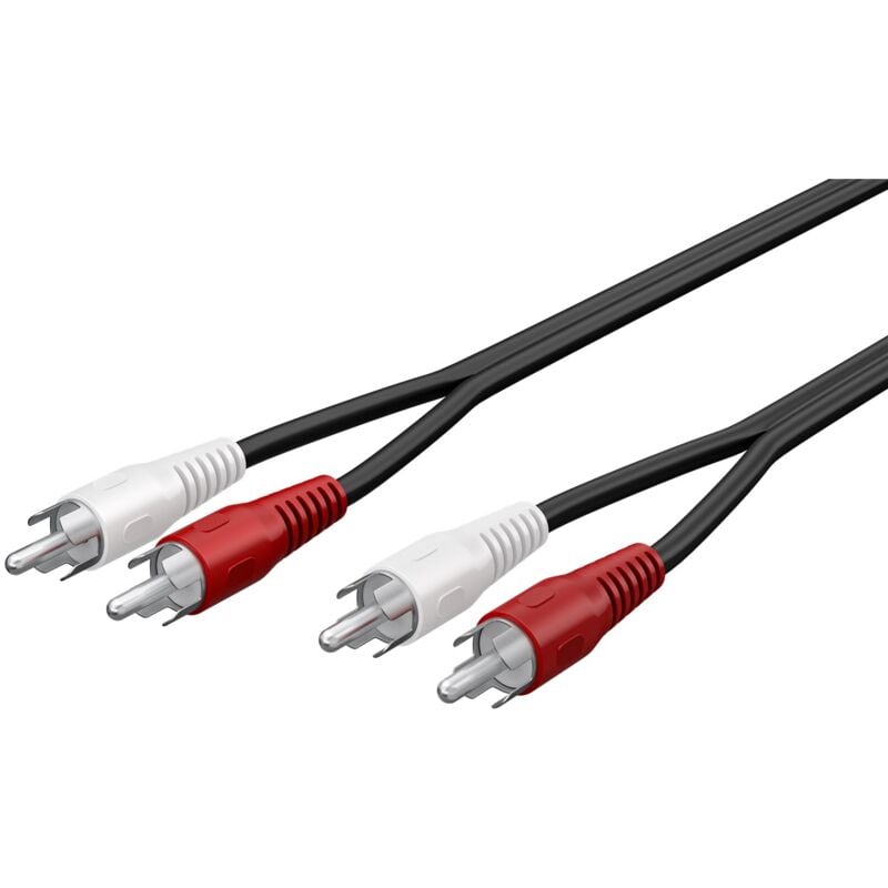 foto del prodotto cavo di collegamento stereo 2x rca, 2 spina rca audio sinistro destro 2 spina rca audio sinistro destro . lunghezza del cavo 0.5 m