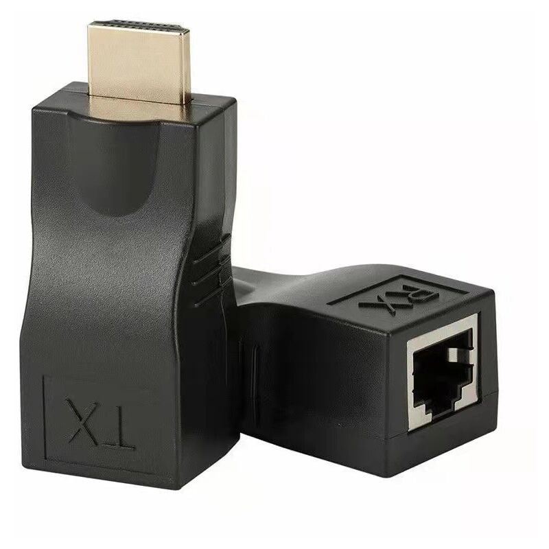 foto del prodotto cavo di prolunga di rete da rj45 a hdmi 1.4, 30 m su lan ethernet cat 5e 6. convertitore hdmi cat 3d 4k rj45 con supporto per ps3 hdtv hdpc stb 1