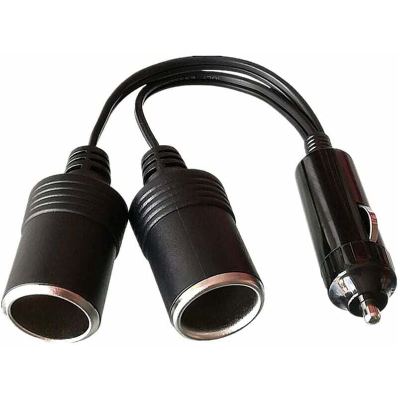 foto del prodotto cavo di prolunga per accendisigari ulisem da 1 a 2, presa accendisigari per auto da maschio a femmina, adattatore splitter cc 12v 24v da 1 a 2 con