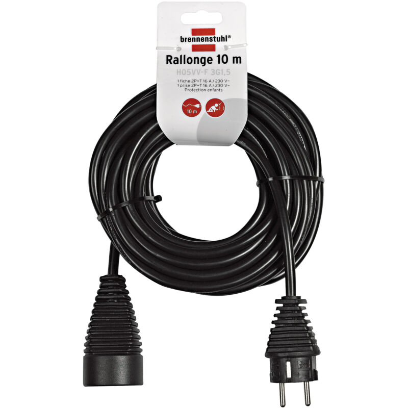 foto del prodotto cavo di prolunga per interni ip20 nero 10 m h05vv f 3g1,5