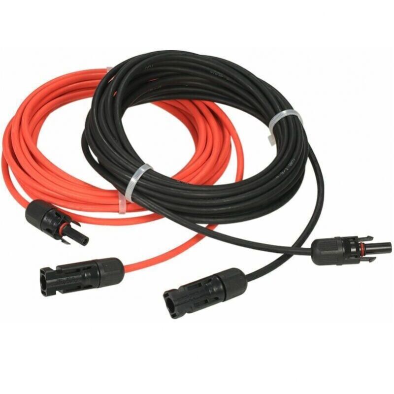 foto del prodotto cavo di prolunga per pannello solare da 4 m con connettore mc4, coppia rosso nero, 14 awg