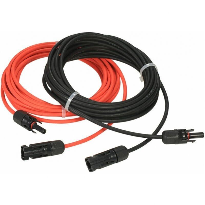 foto del prodotto cavo di prolunga per pannello solare da 4 metri con connettore mc4, coppia rosso nero, 14awg