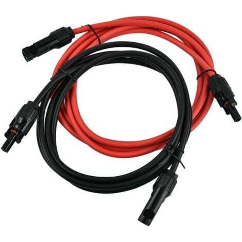 foto del prodotto cavo di prolunga per pannello solare fotovoltaico con connettore mc4, coppia rosso nero, 14awg, 3 metri 10 piedi lablanc